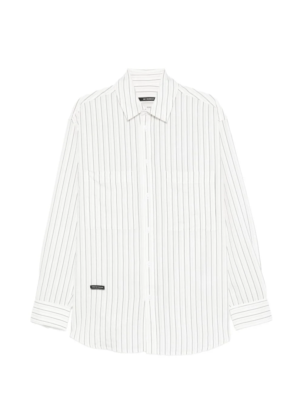 striped-pattern chest-pocket shirt - 1