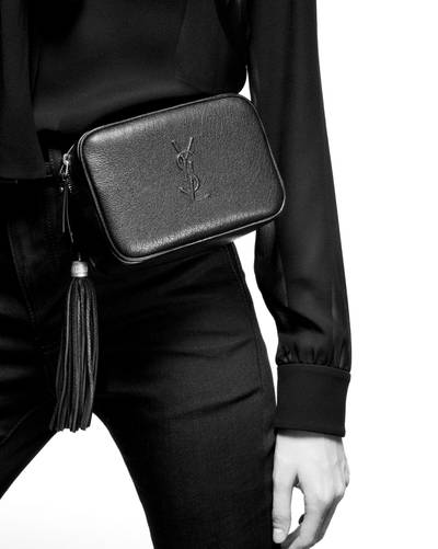 SAINT LAURENT lou belt bag in crocodile-embossed leather outlook