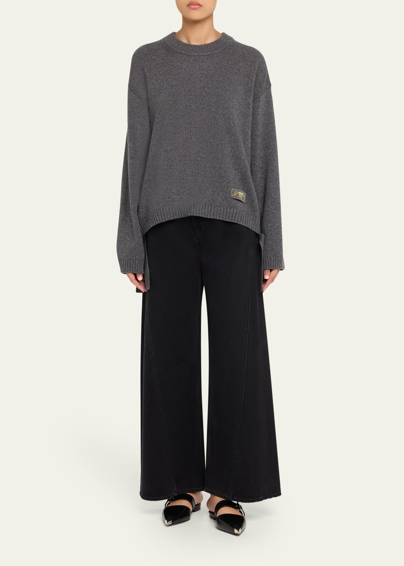 GANNI Oversized Future Wool Crewneck Sweater outlook