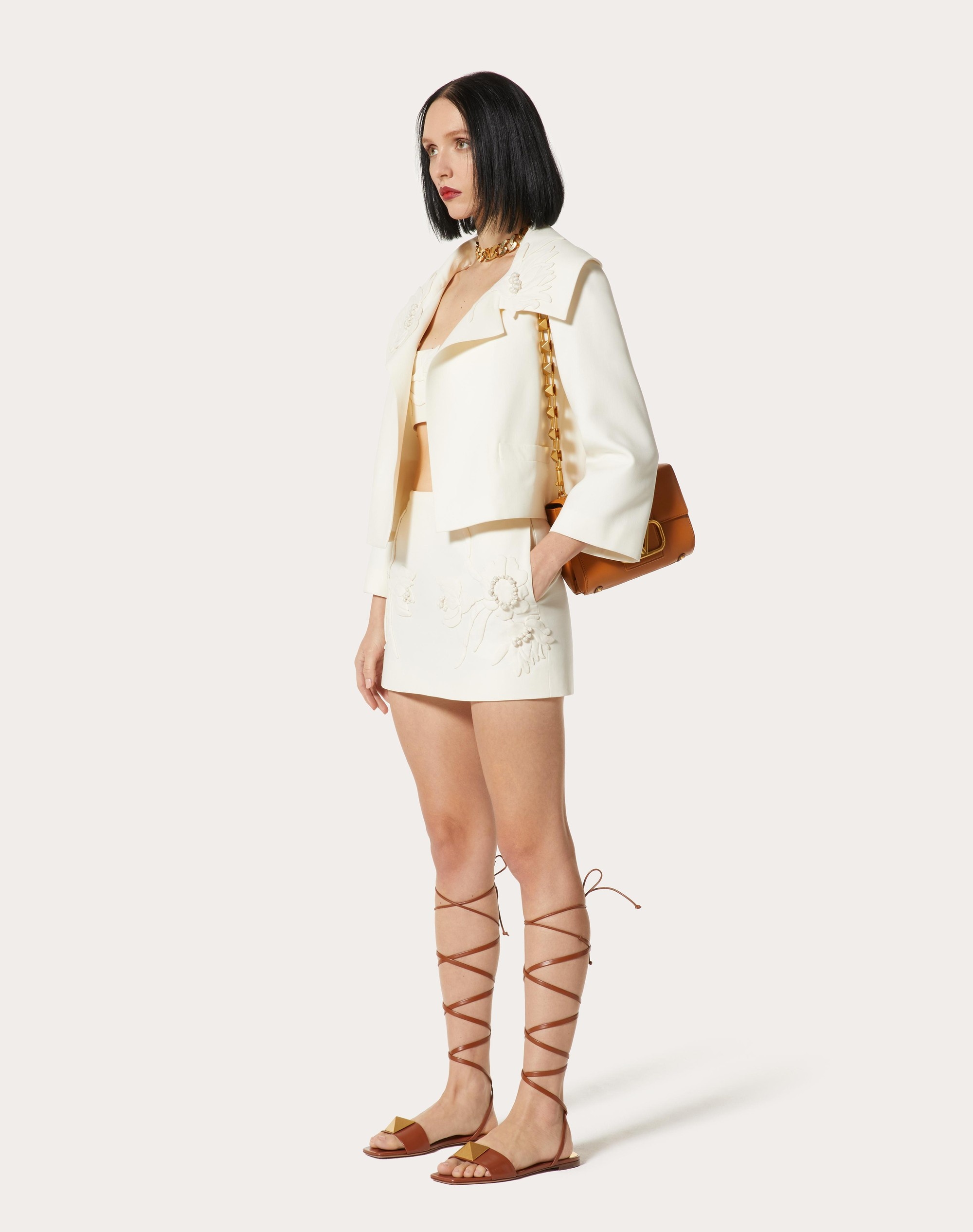 EMBROIDERED CREPE COUTURE MINISKIRT - 2