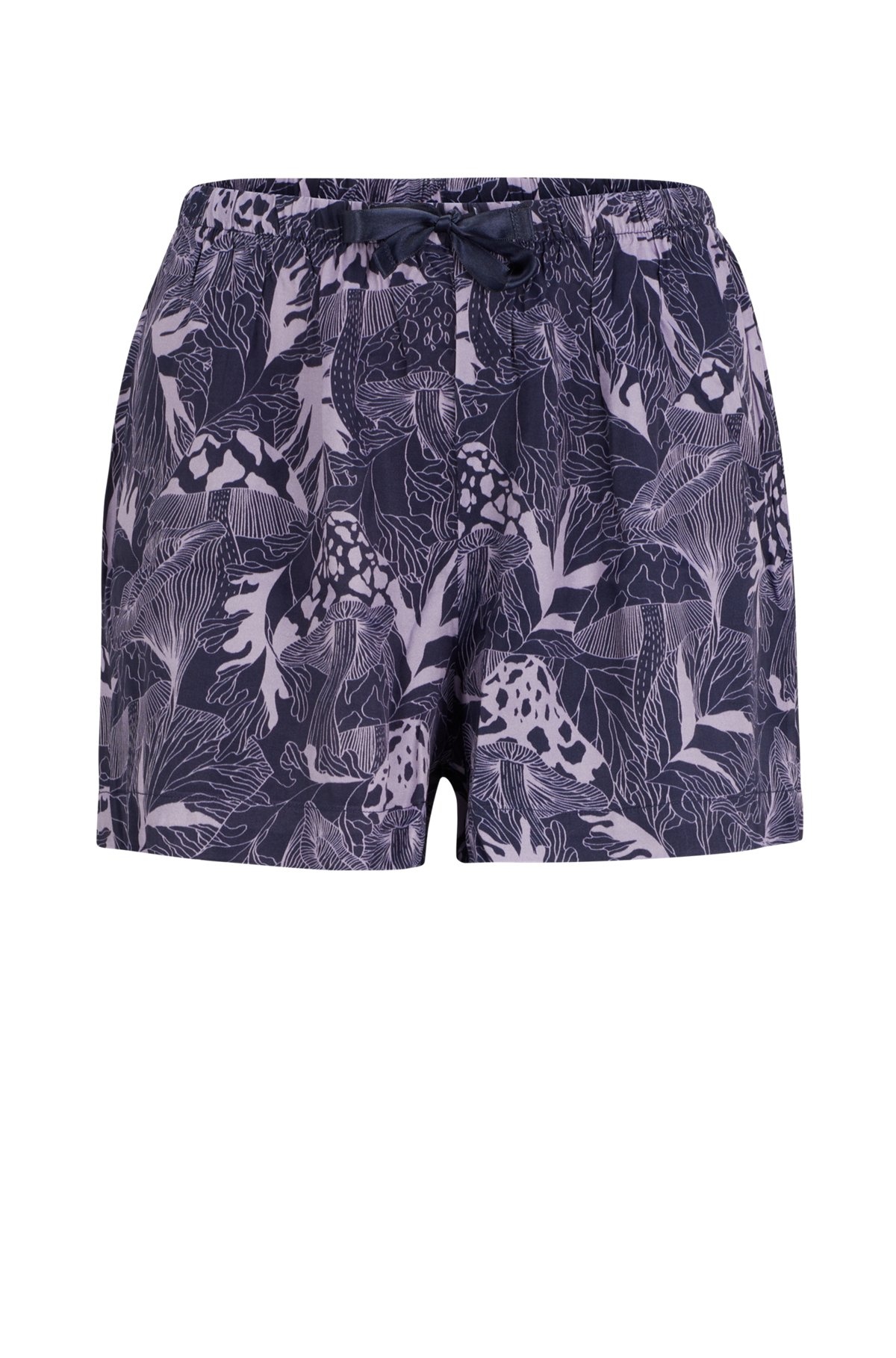 SATIN PAJAMA SHORTS IN A SEASONAL PRINT - 1