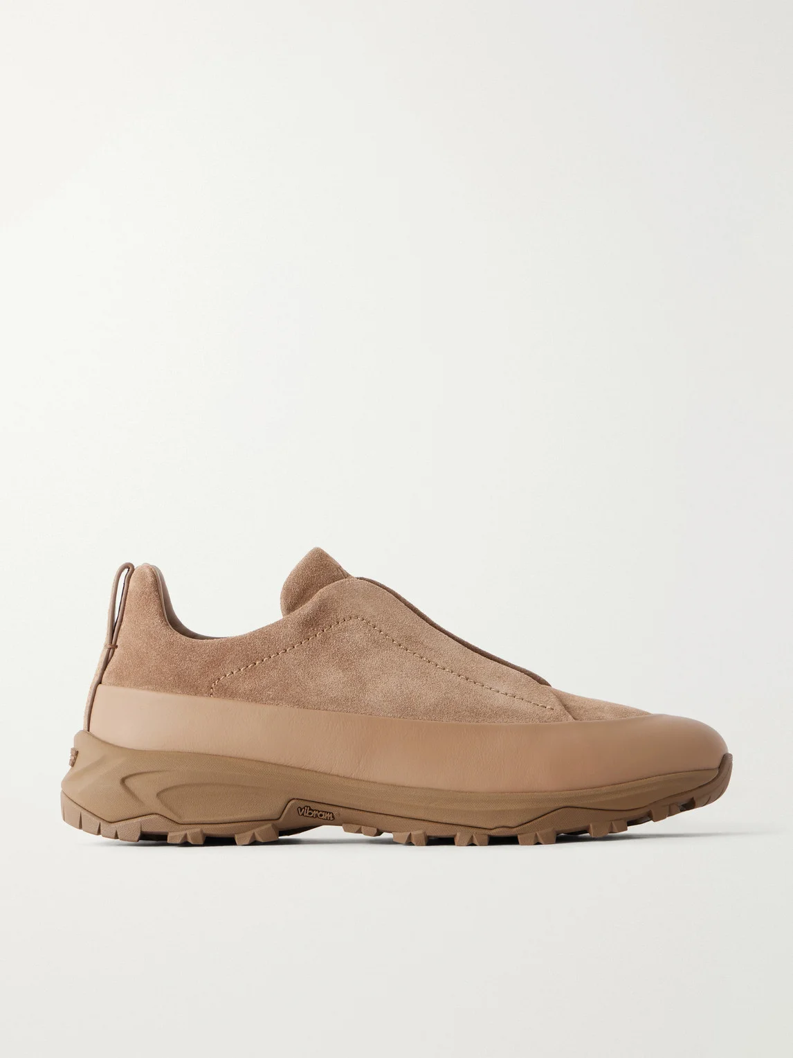 Triple Stitch™ Monte Rubber-Trimmed Suede Slip-On Sneakers - 1