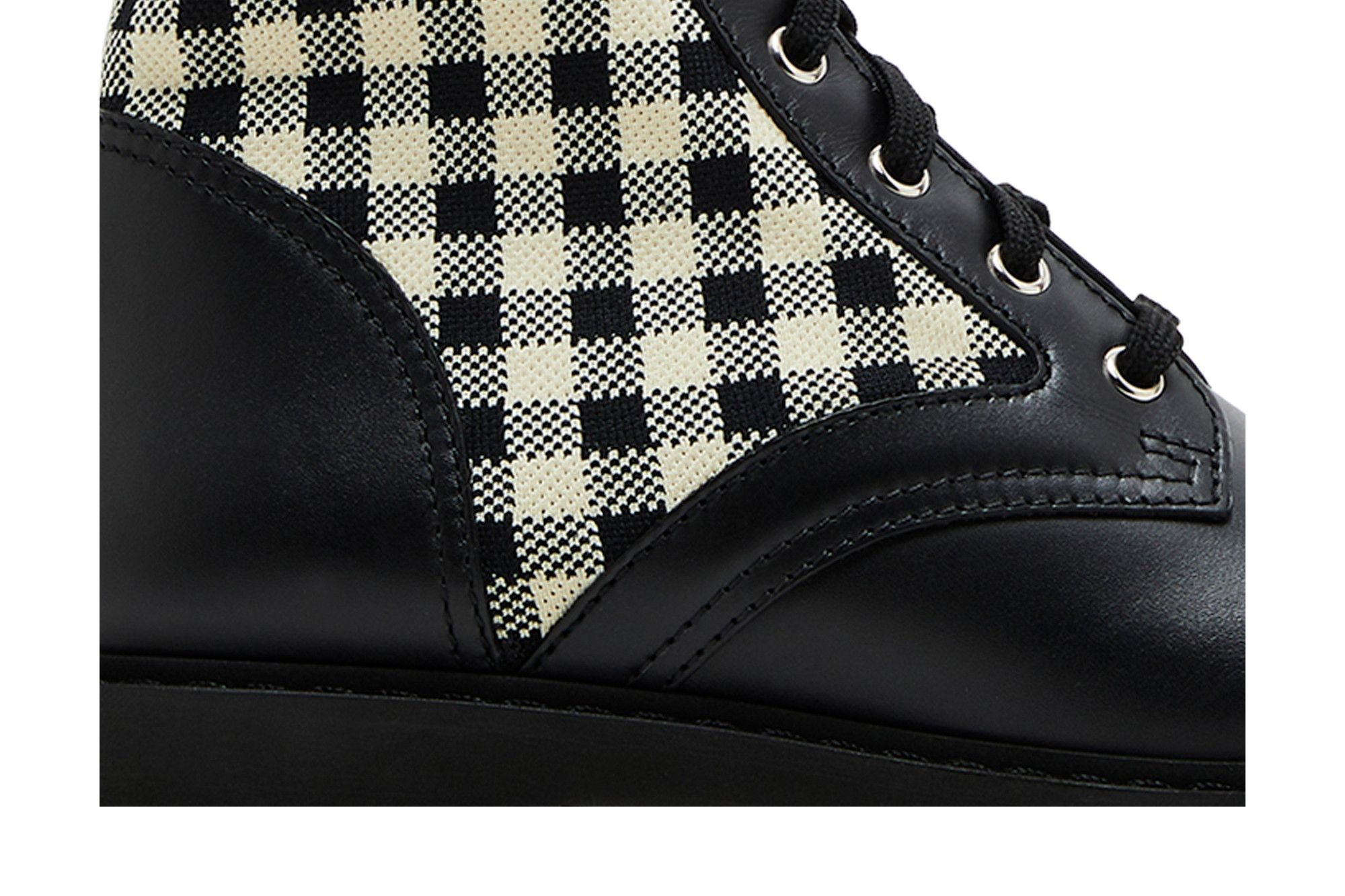 Fendi Wmns FF Rockoko Biker Boot 'Black Checkerboard' - 2