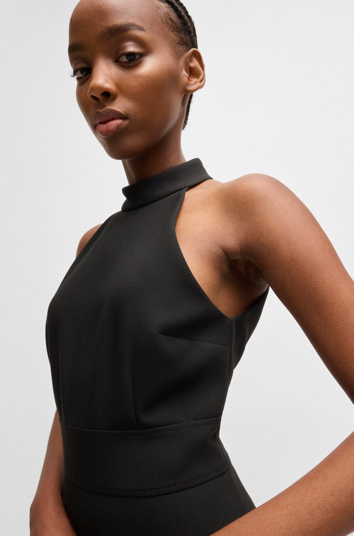 MOCK-NECK DRESS IN STRETCH FABRIC - 5