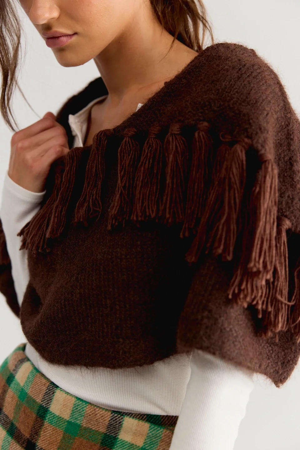 Cabin Fever Fringe Capelet - 1