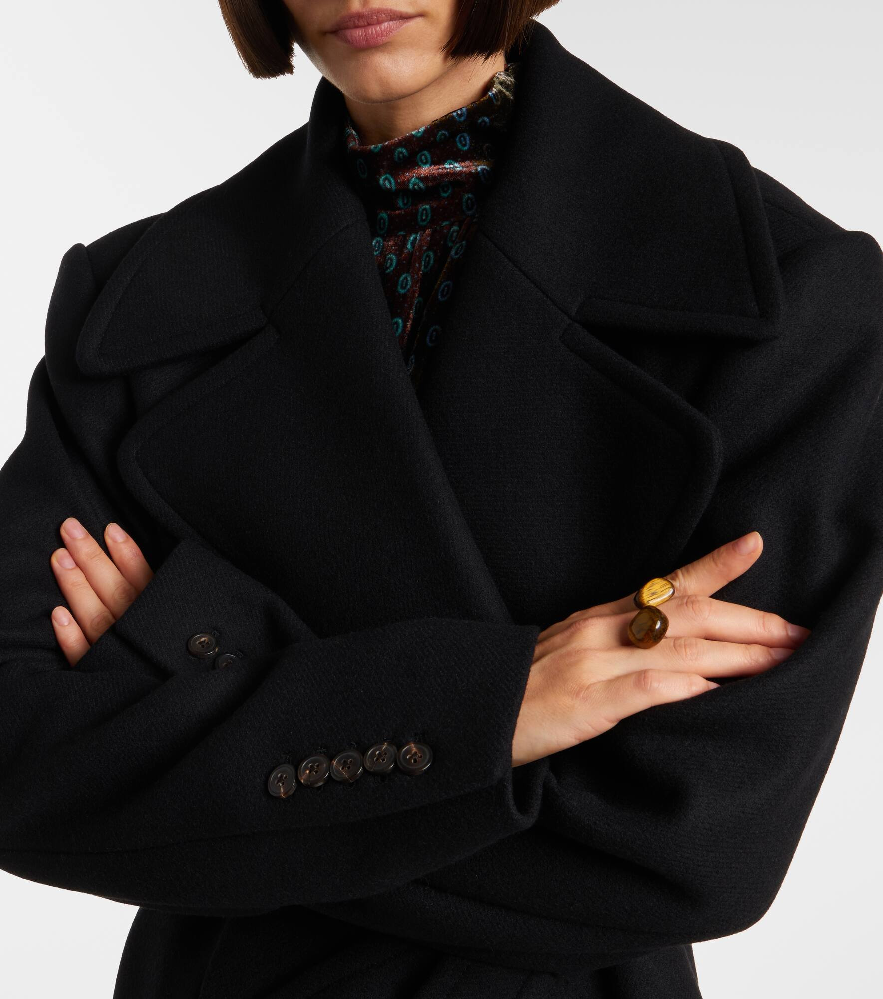 Wool-blend twill coat - 6