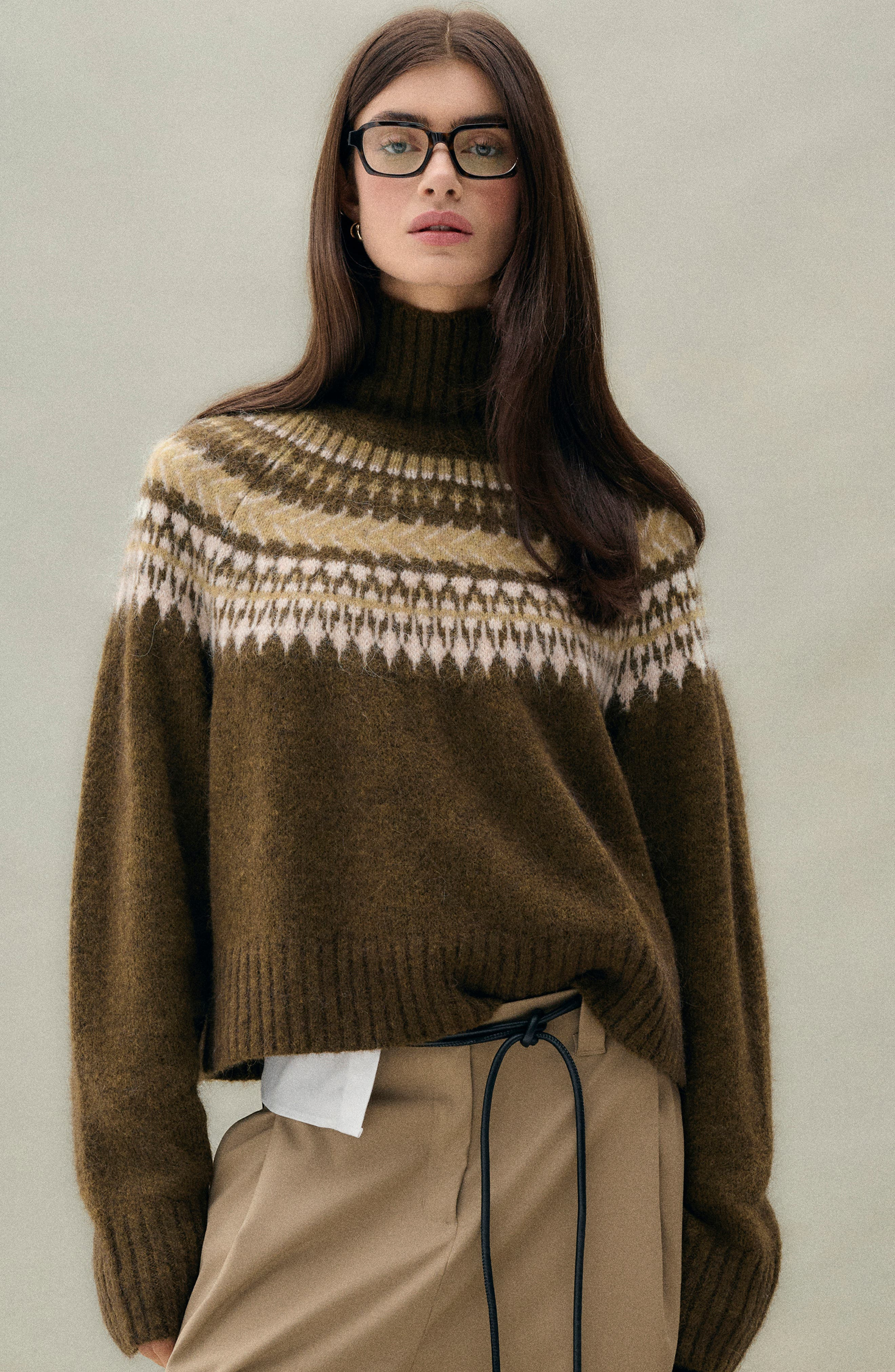 Barbour Lorrie Fair Isle Wool & Alpaca Blend Sweater in Brown Multi at Nordstrom - 9