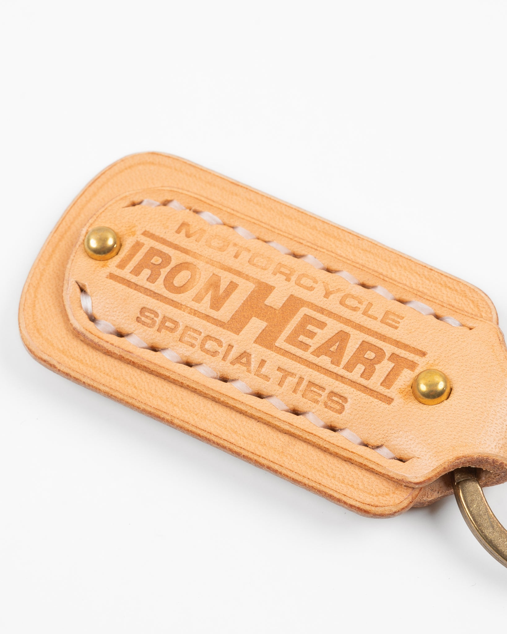 IHG-067-NAT Buttero Leather Key Ring w/Embossed Iron Heart Logo - Natural - 4