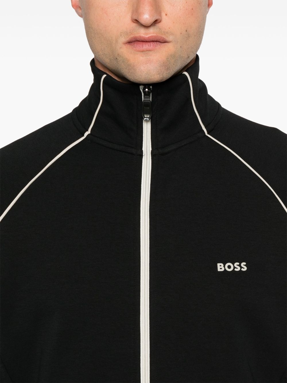 piped-trim detail track jacket - 5