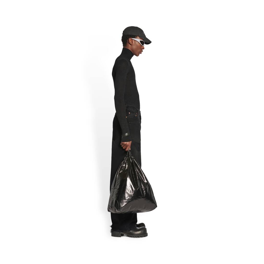 patched pockets baggy jeans - 5
