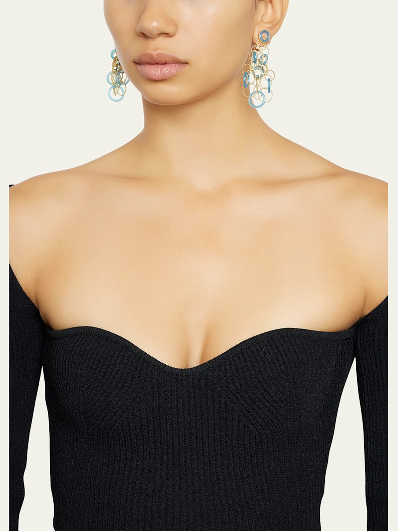 Buccellati Hawaii 18K Gold and Calcedony Pendant Earrings, 7 cm outlook