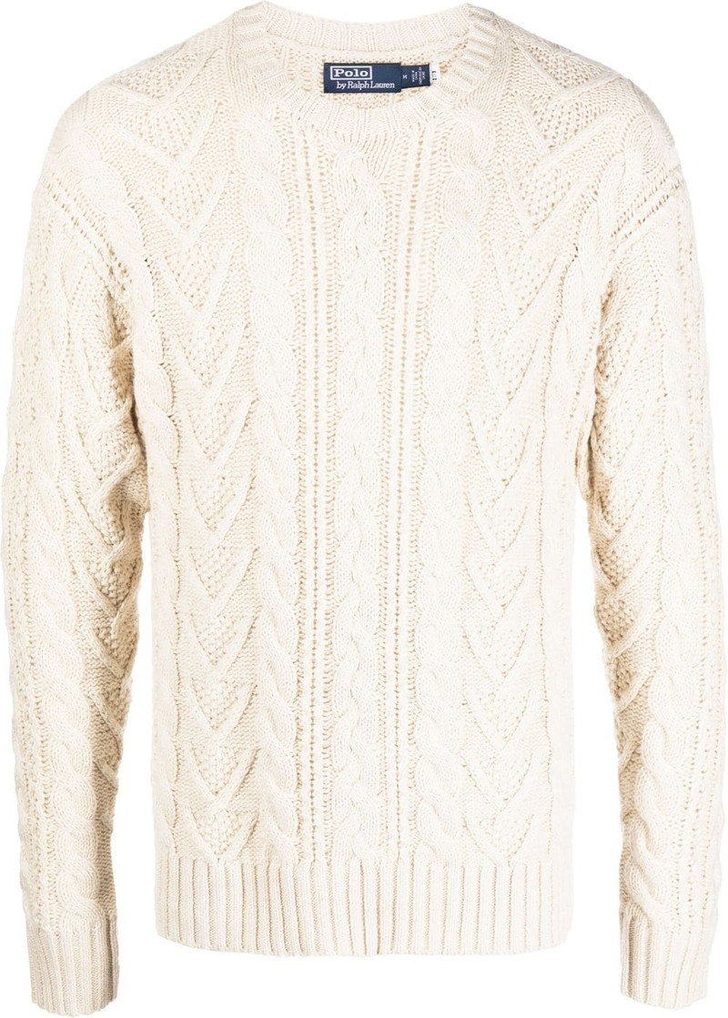 cable-knit cotton-blend jumper 1