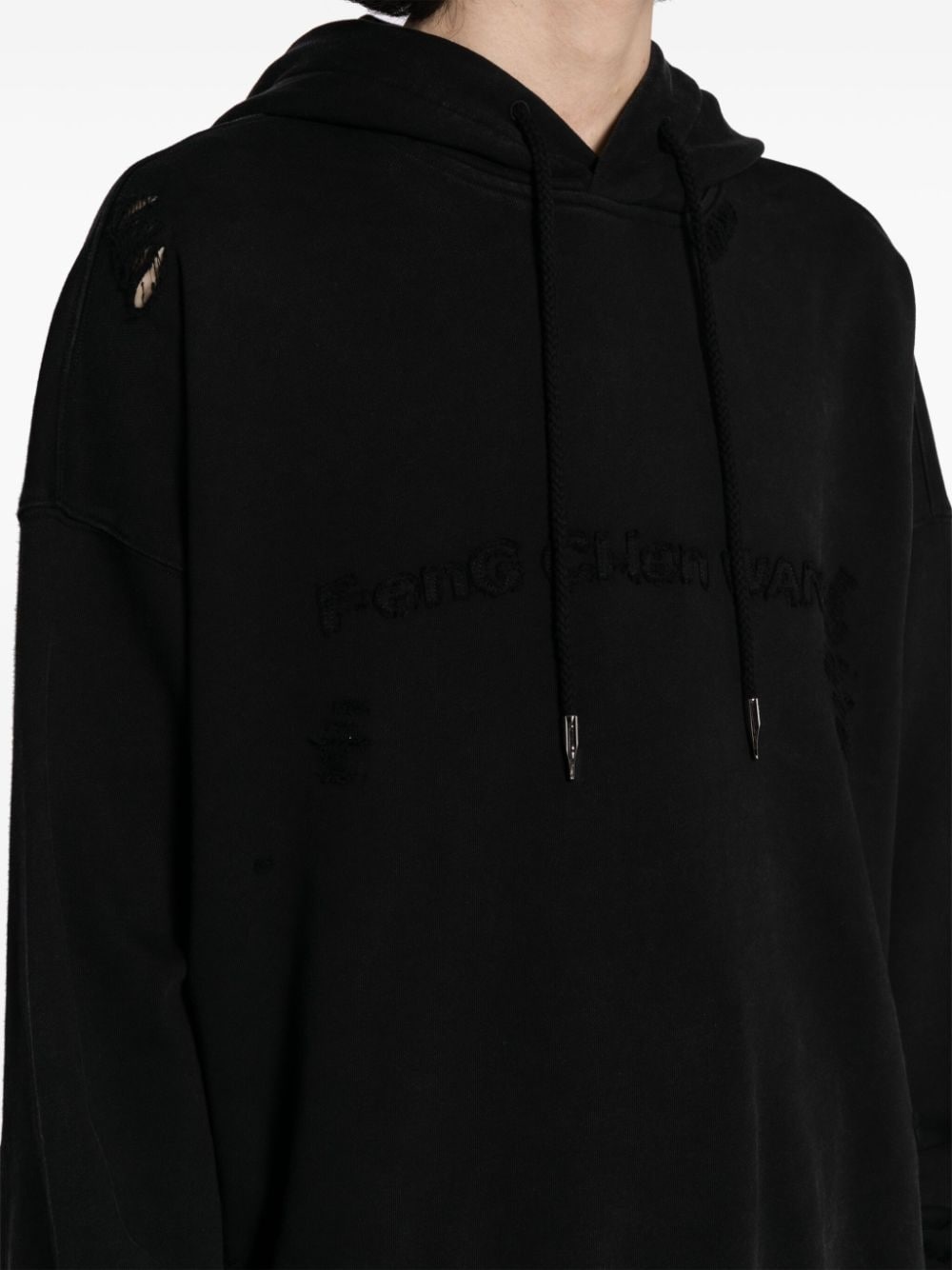 logo-appliquÃ© cotton hoodie - 5