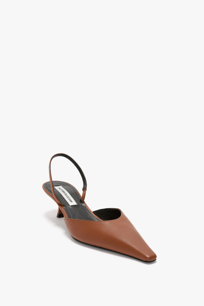 Victoria Beckham Sloan Halter Back 45 In Dark Tan Leather outlook