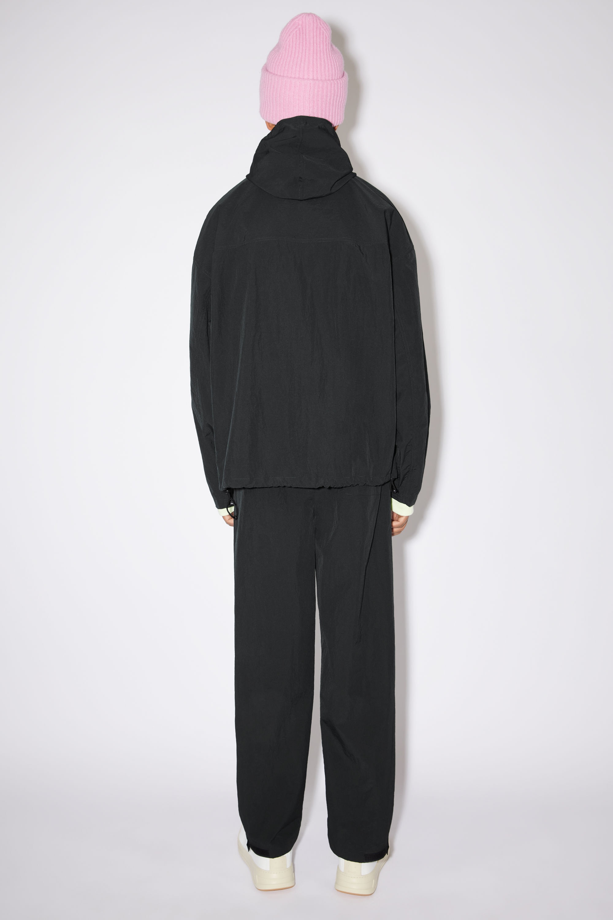 Nylon hooded jacket - Black - 3