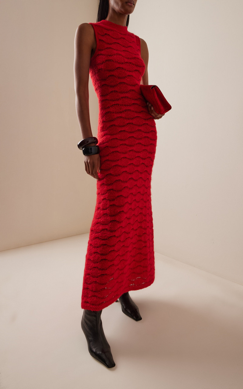 ESCVDO Cona Alpaca-Cotton Maxi Dress red outlook