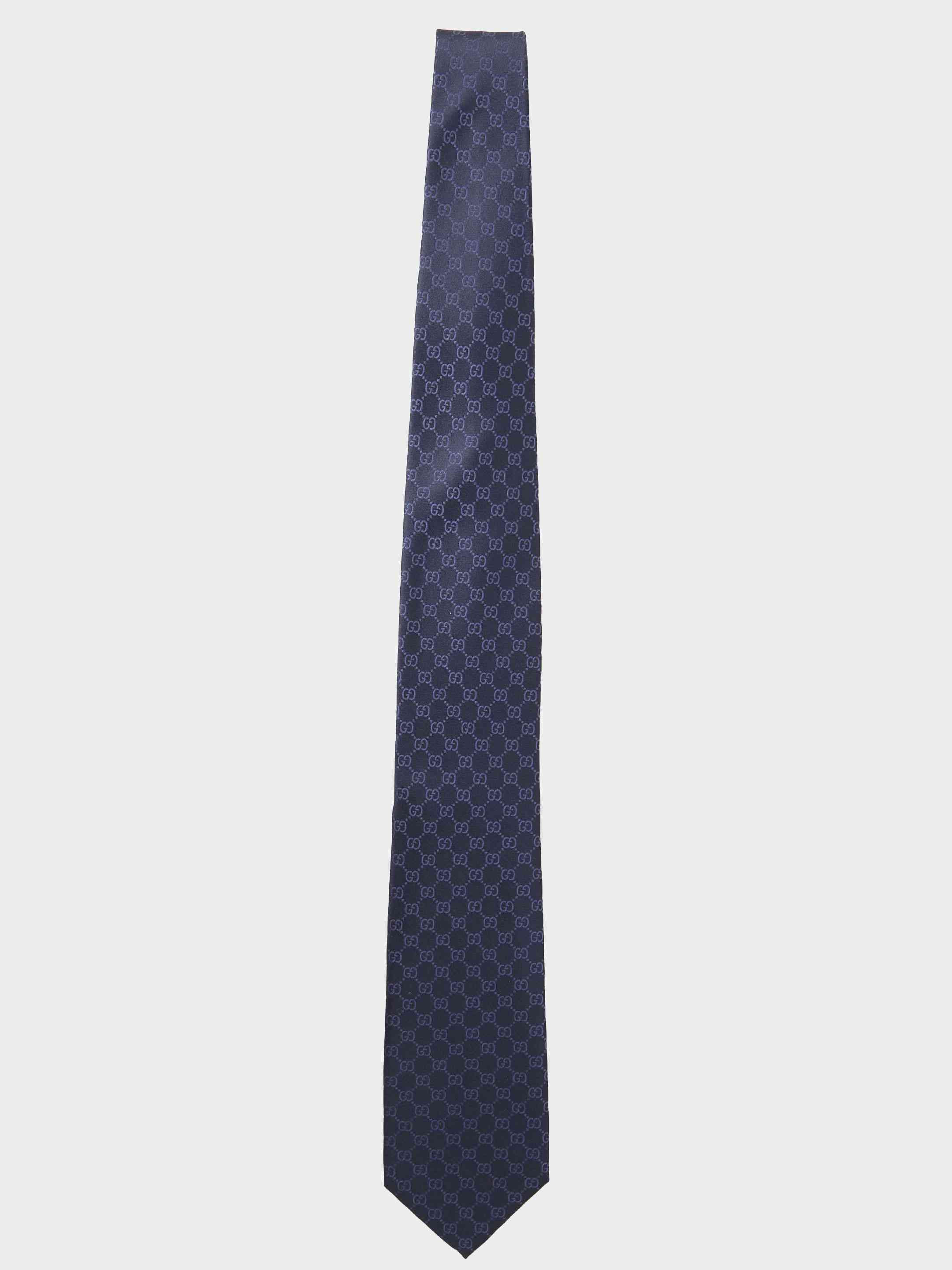Gucci Men Double G Blue Tie - 1