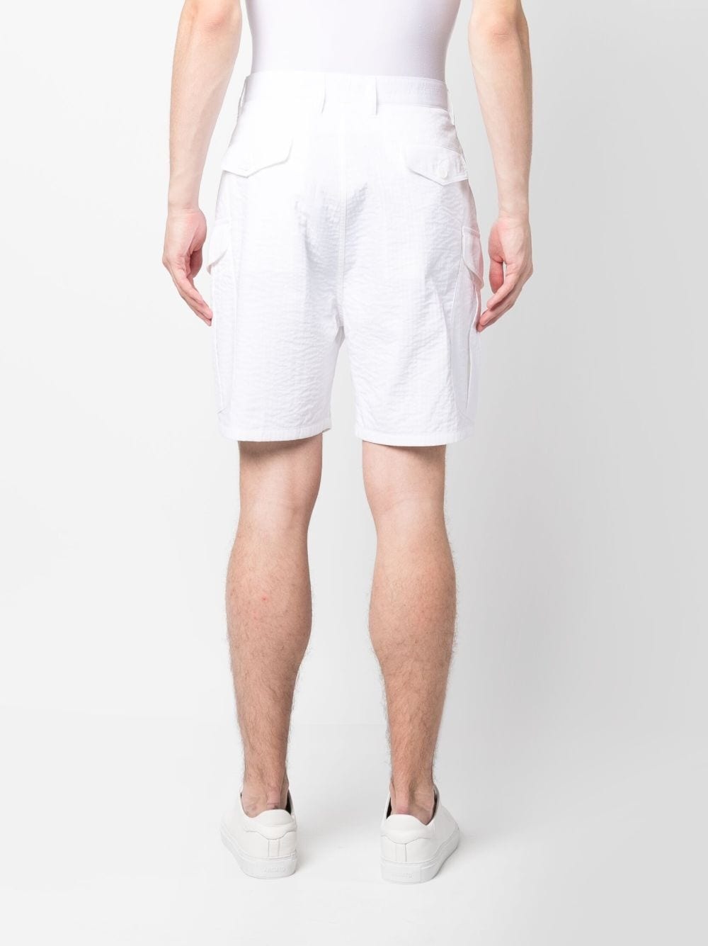 seersucker cargo shorts - 4