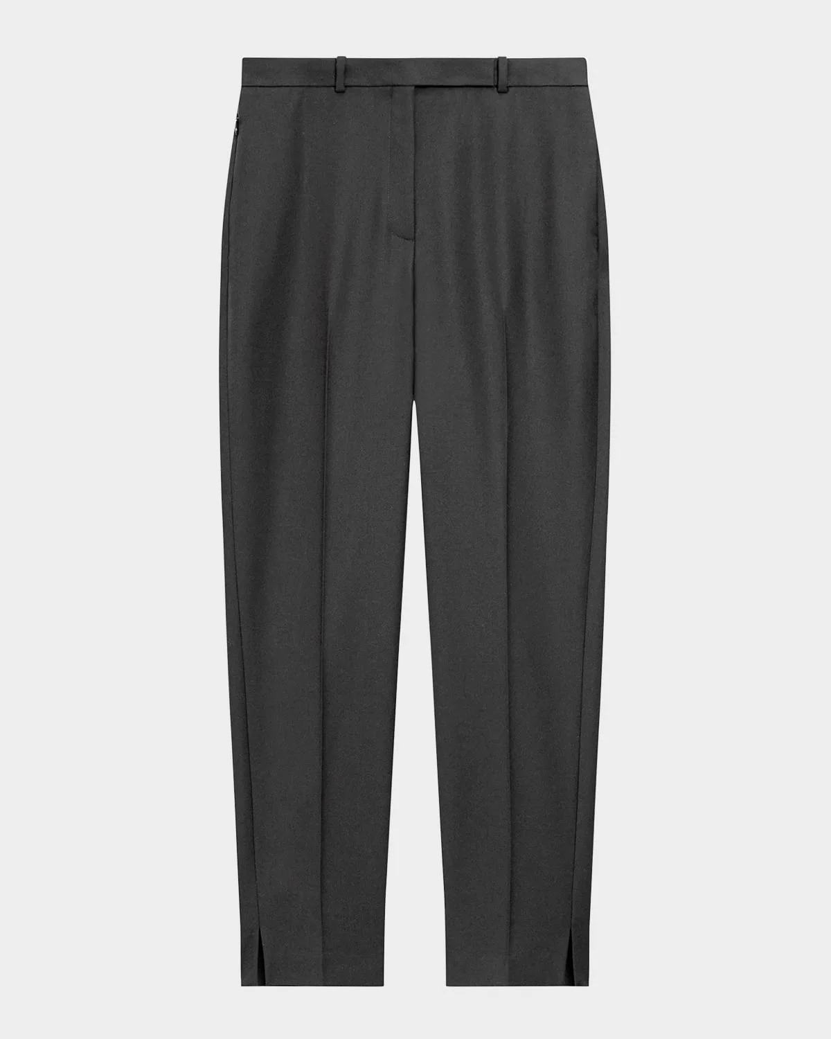 High-Waist Virgin Wool Tapered Ankle Pants - 1