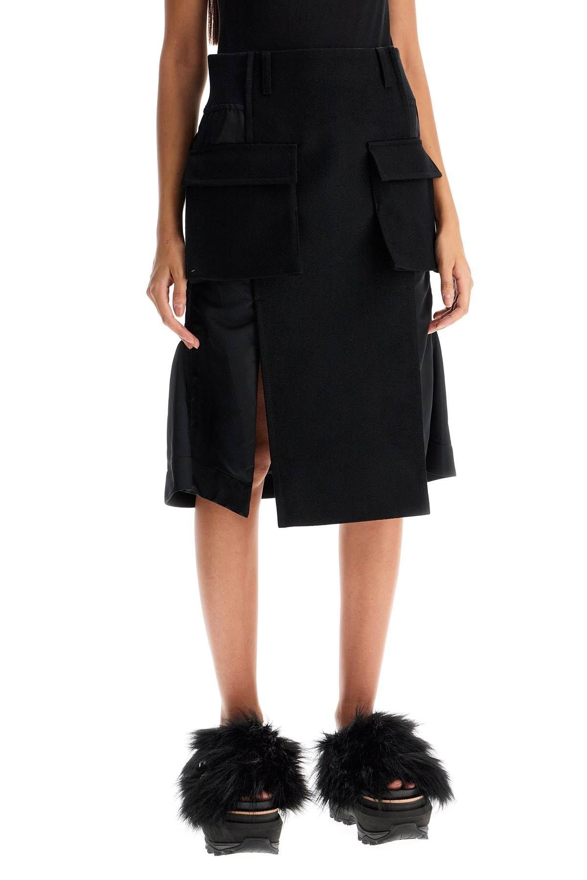 sacai 'HYBRID NYLON AND WOOL SKIRT' | residenza725 | REVERSIBLE