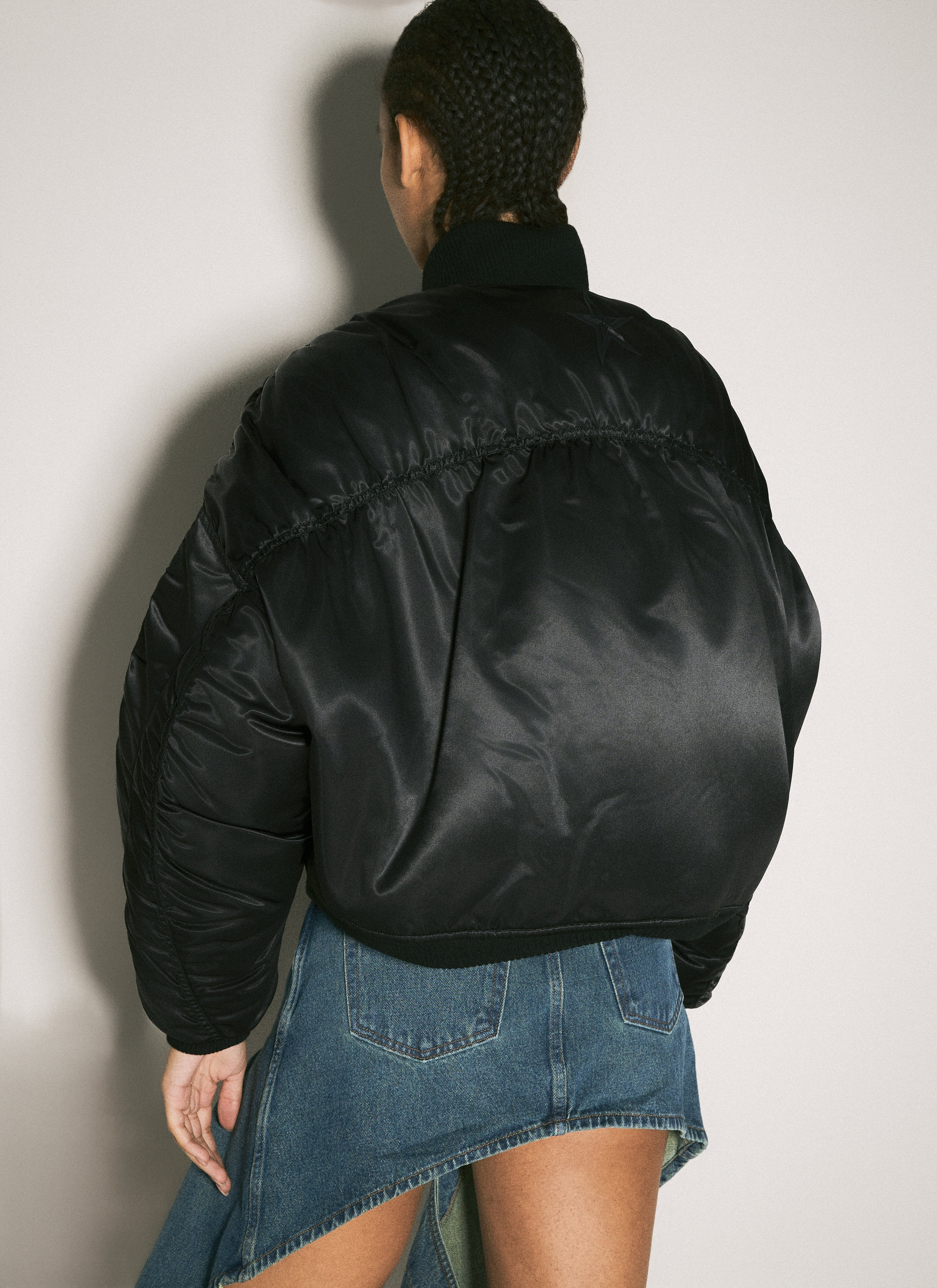 Mugler Women Satin Bomber Jacket - 6