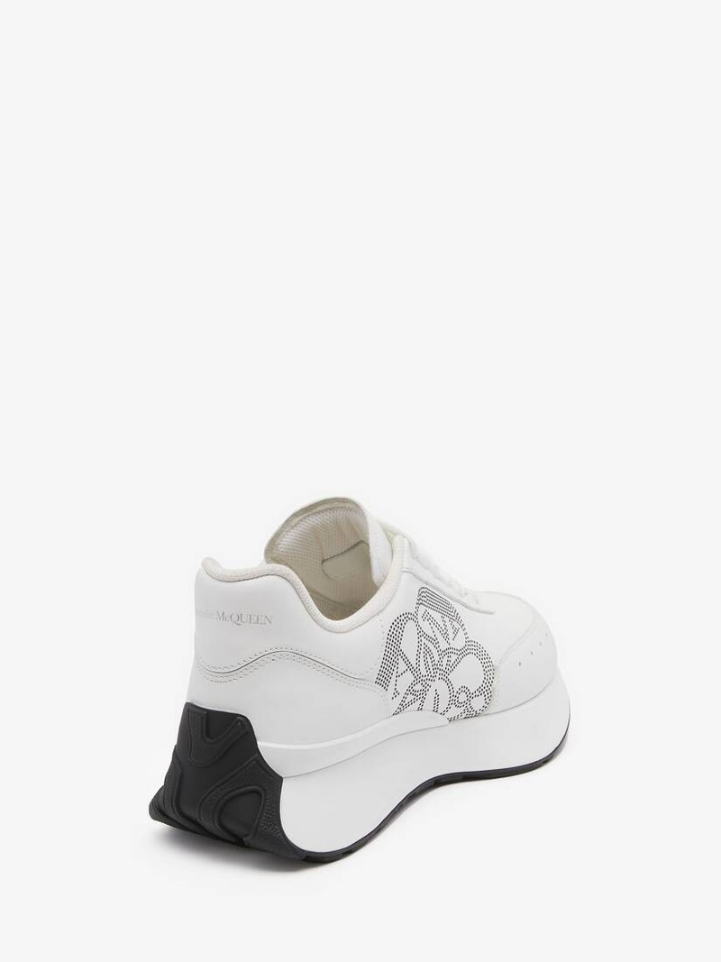 Alexander McQueen Women's Sprint Runner in White/silver/black outlook
