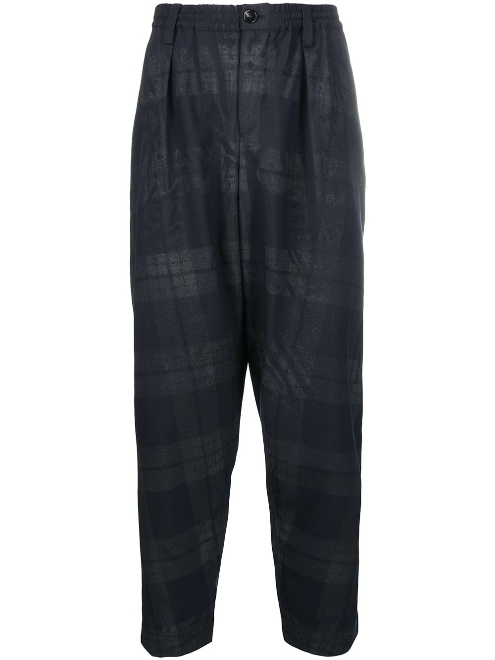 cropped checked trousers - 1