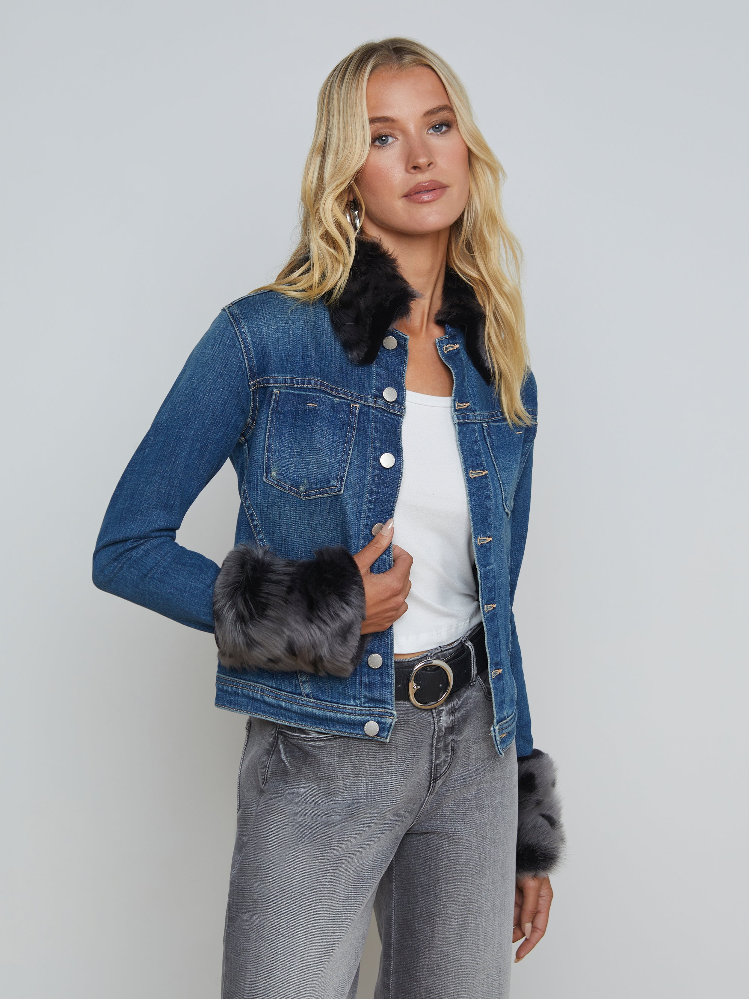 Shea Shearling Denim Jacket - 5