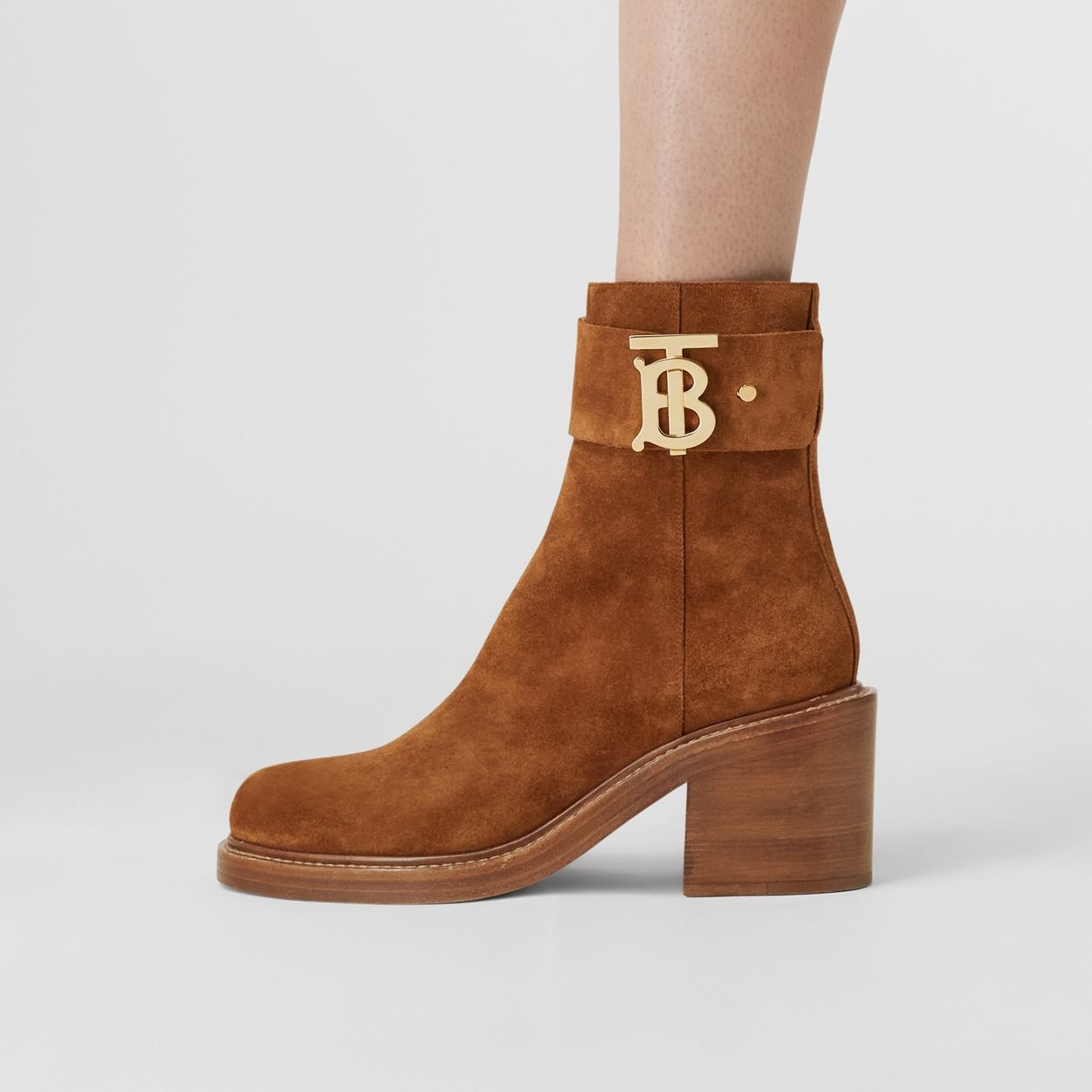 Monogram Motif Suede Block-heel Boots - 3
