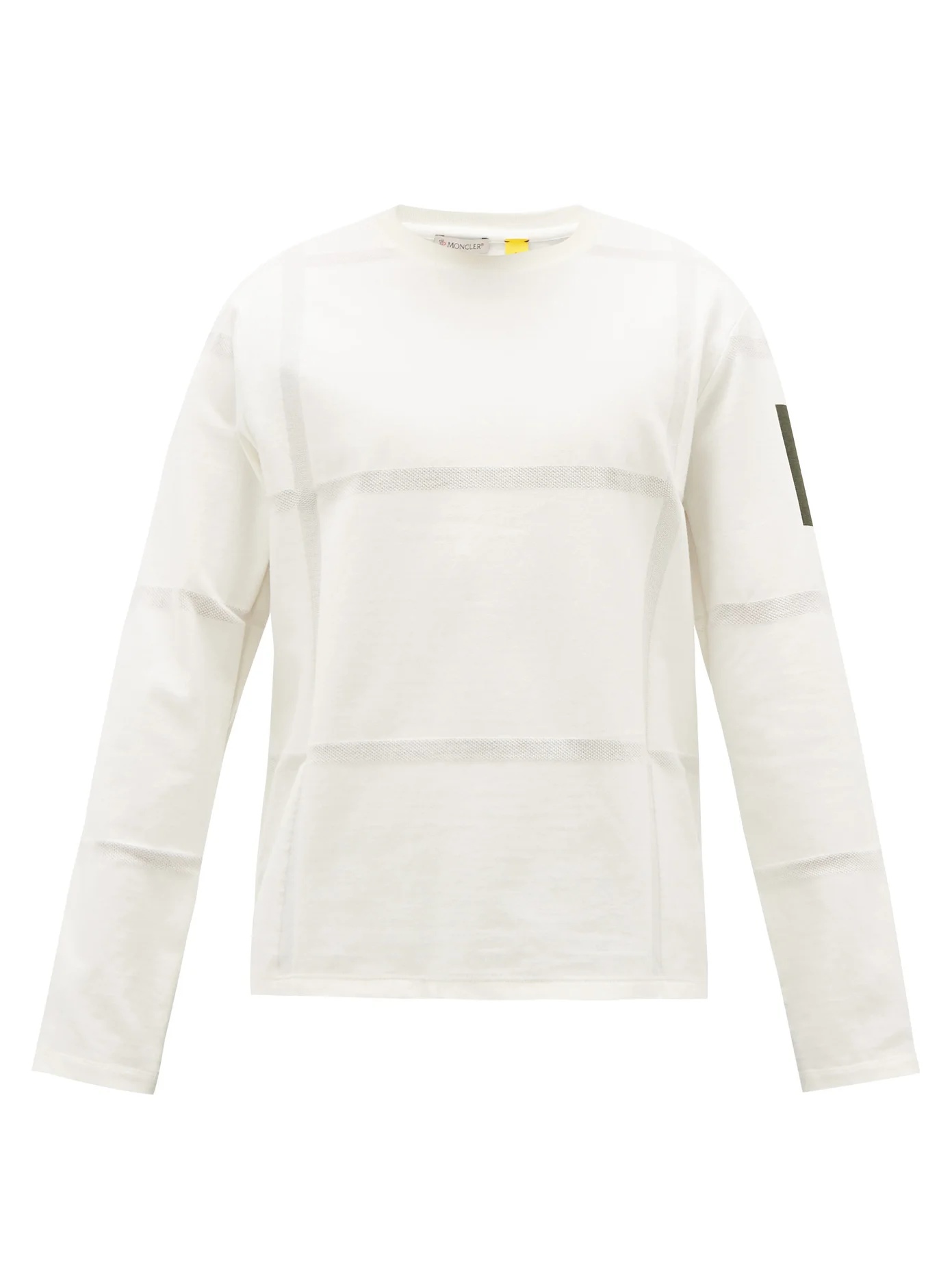 Woven stripes cotton long-sleeved T-shirt - 1