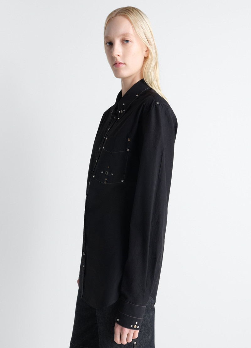 FITTED SHIRT WITH STUDS IN CREPE COTTON 4