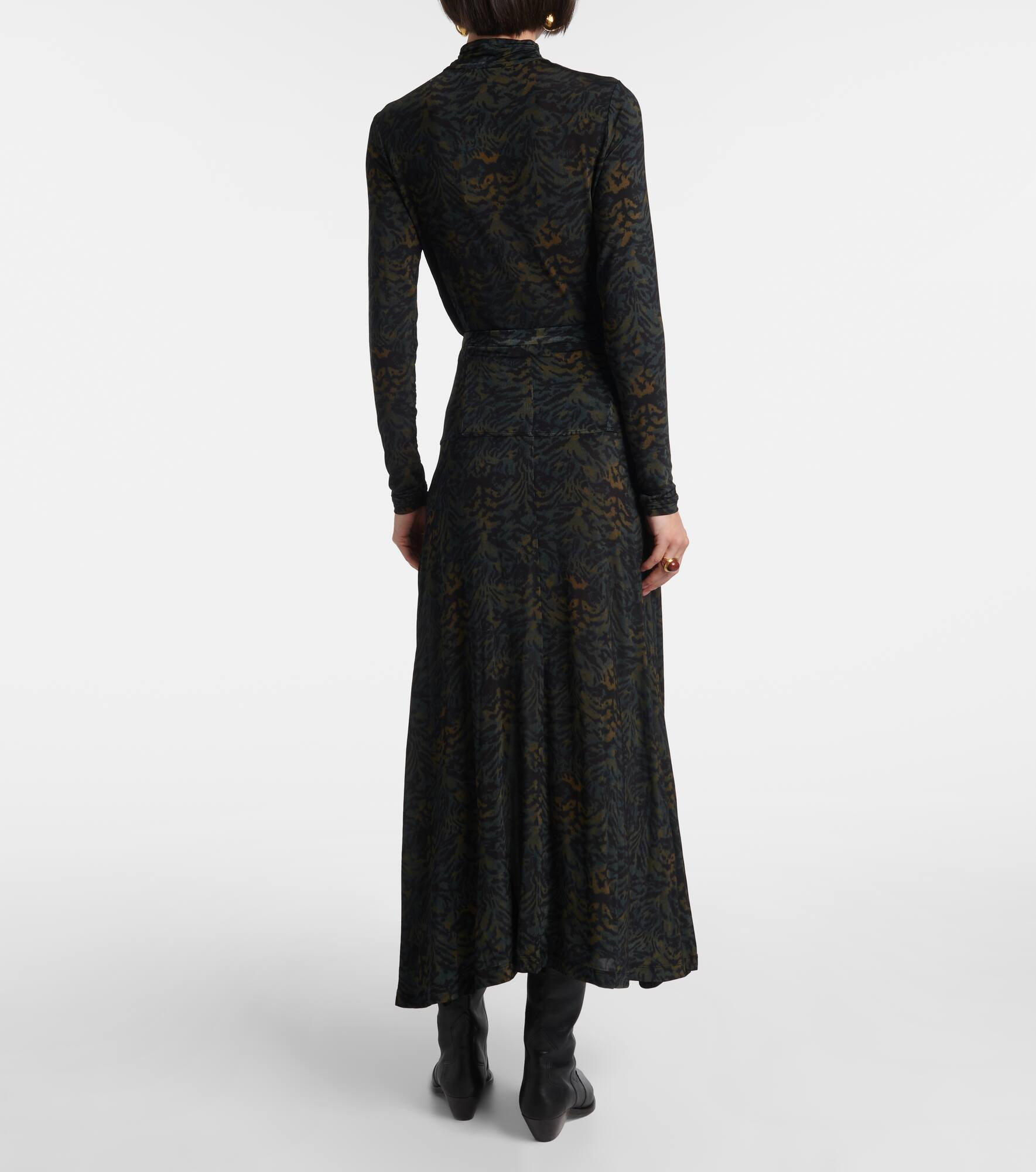 Paola printed jersey maxi skirt - 3
