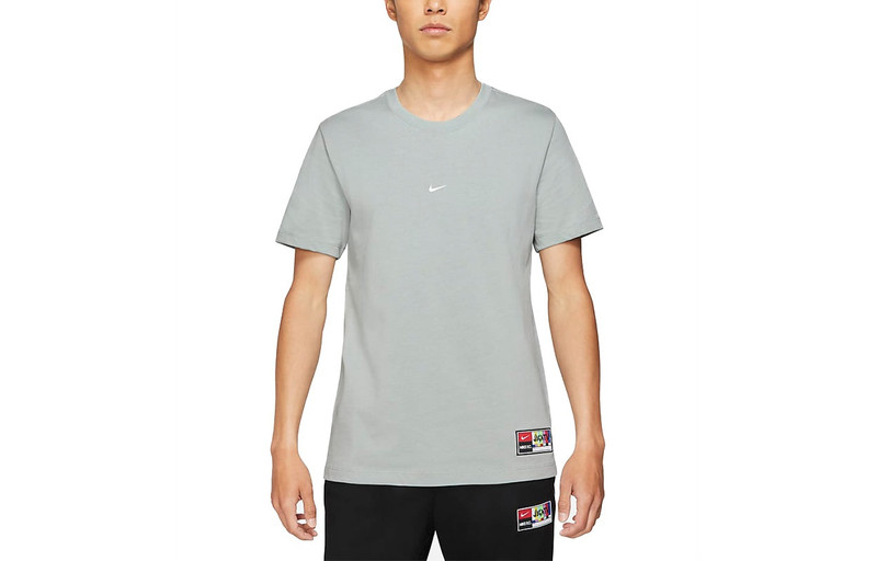 Nike Fc Tee Seasonal Grph H Back Large Logo Printing Sports Round Neck Short Sleeve Gray DH3703-019 - 1