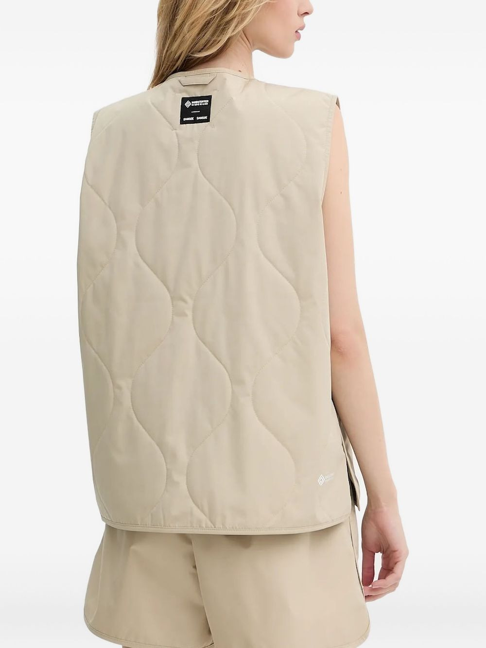 quilted button-fastening gilet - 2