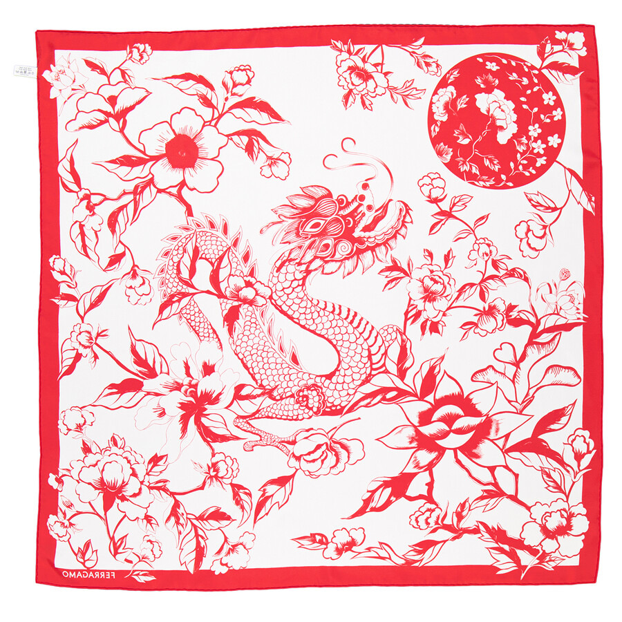 Ferragamo Dragon Print Silk Scarf - 6