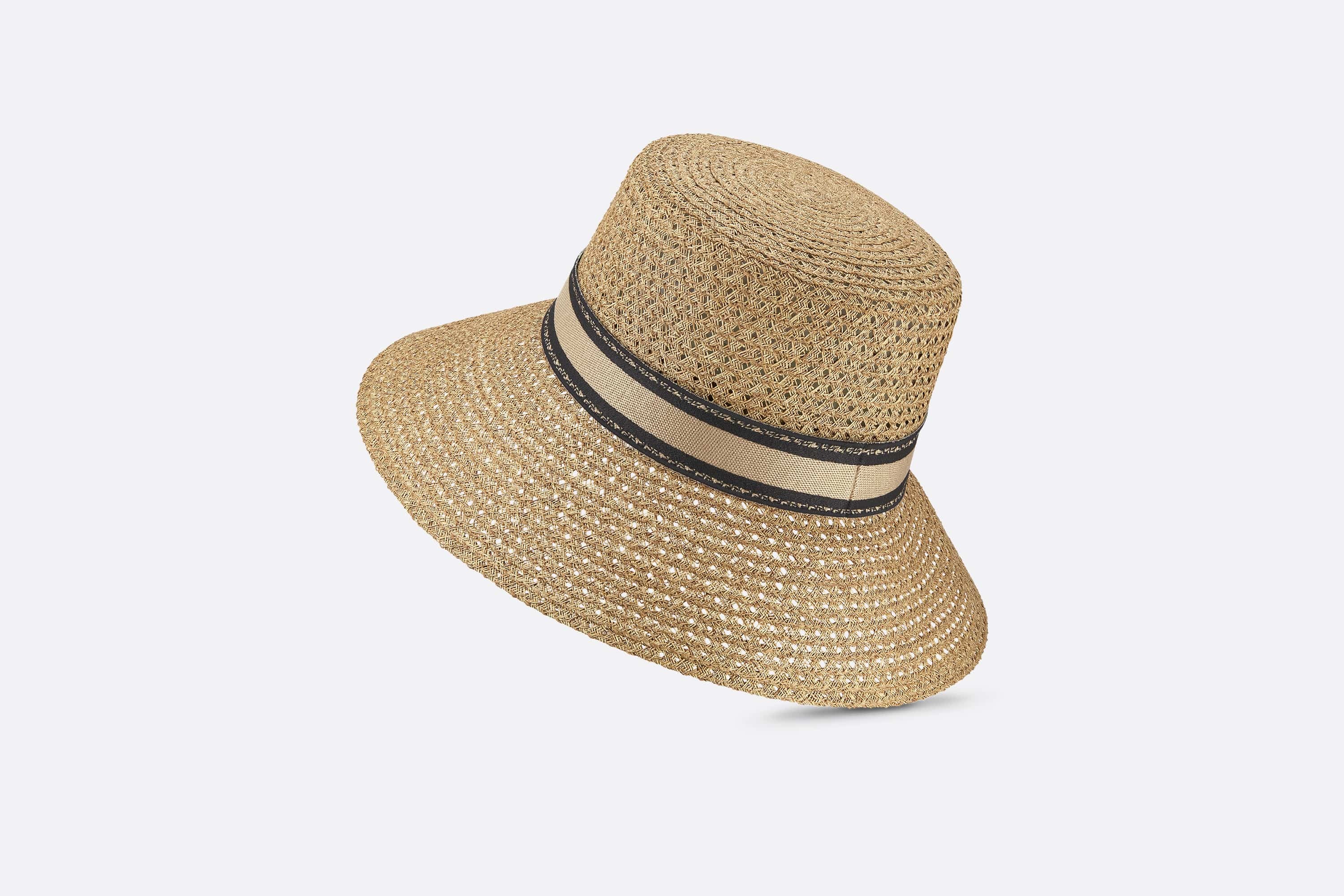 【爽やか♪】Dior Dioriviera D-Bobby ハット Dioriviera D-Bobby Large Brim Bucket Hat Ivory Straw with
