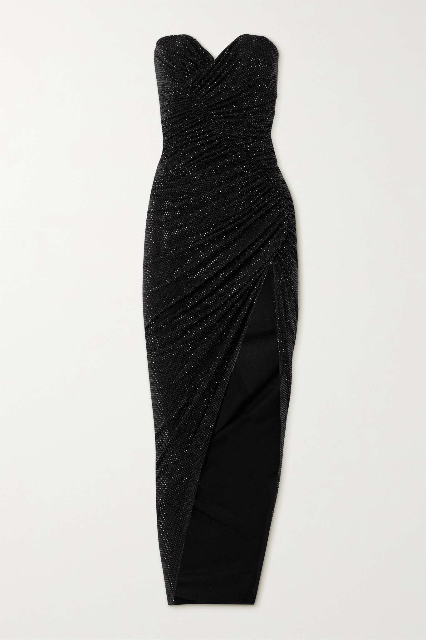 Strapless crystal-embellished stretch-jersey maxi dress - 1