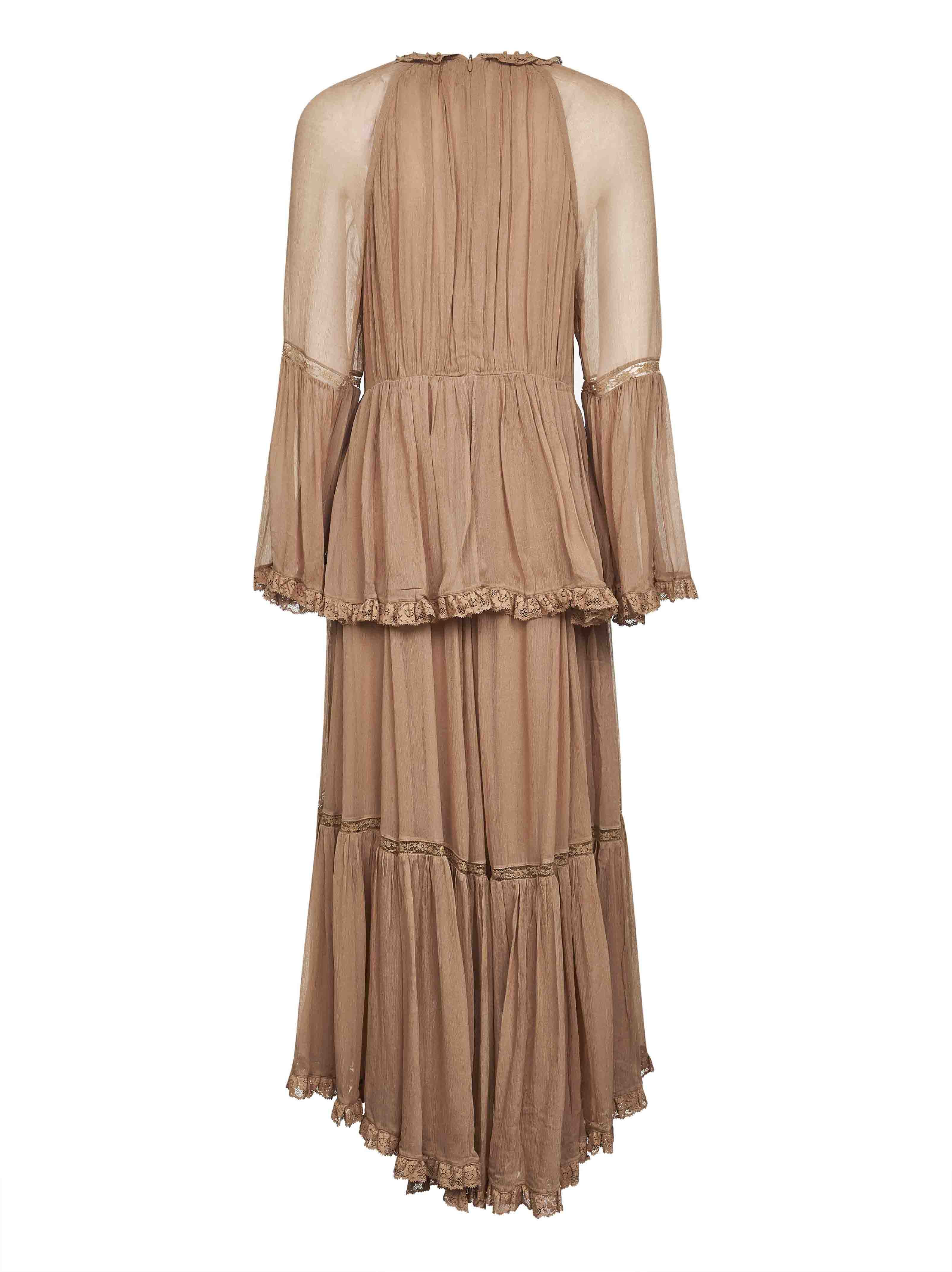 Brown viscose Hypnotic peplum dress - 2