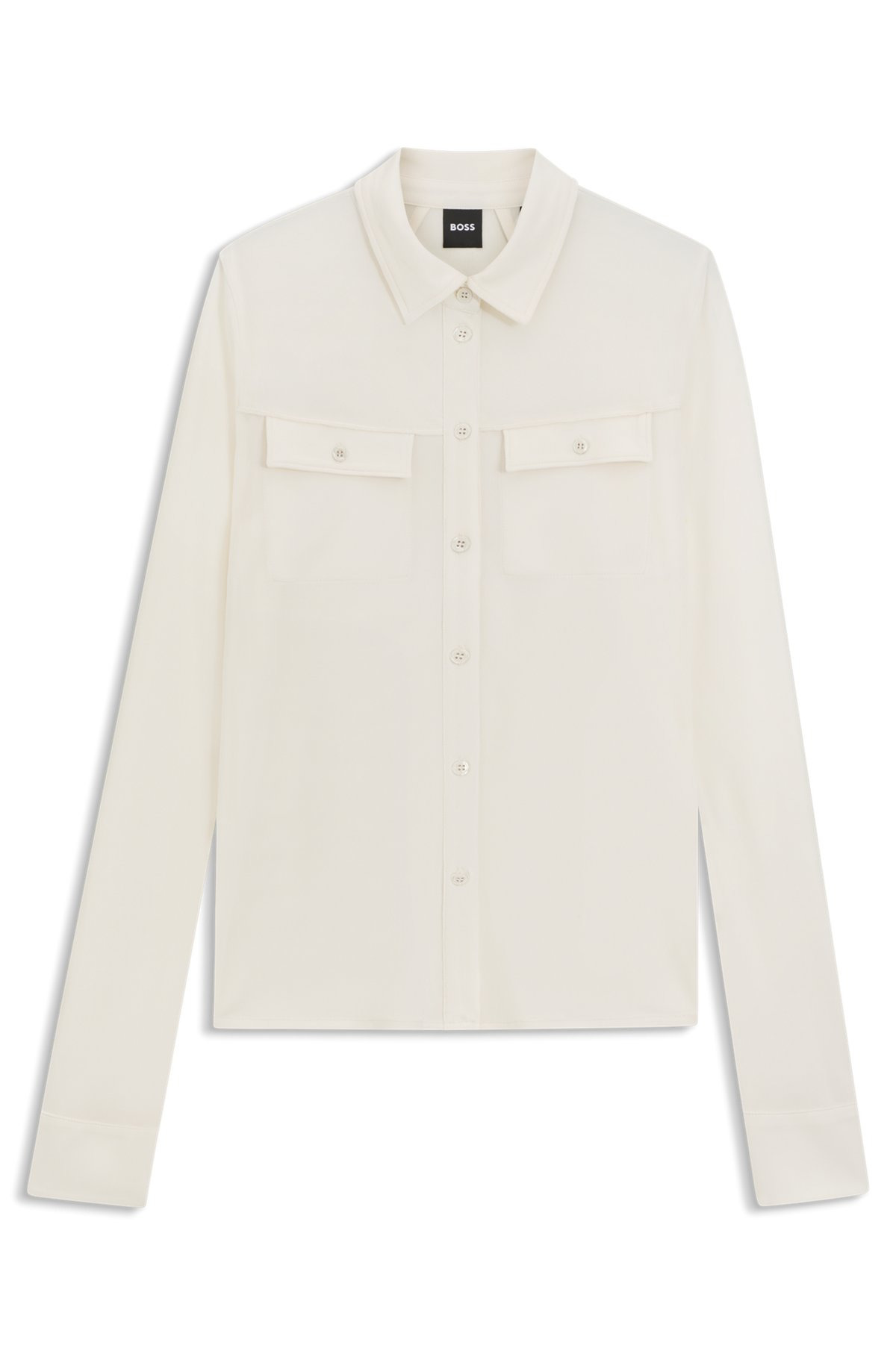 SLIM-FIT BLOUSE IN MATTE JERSEY - 1