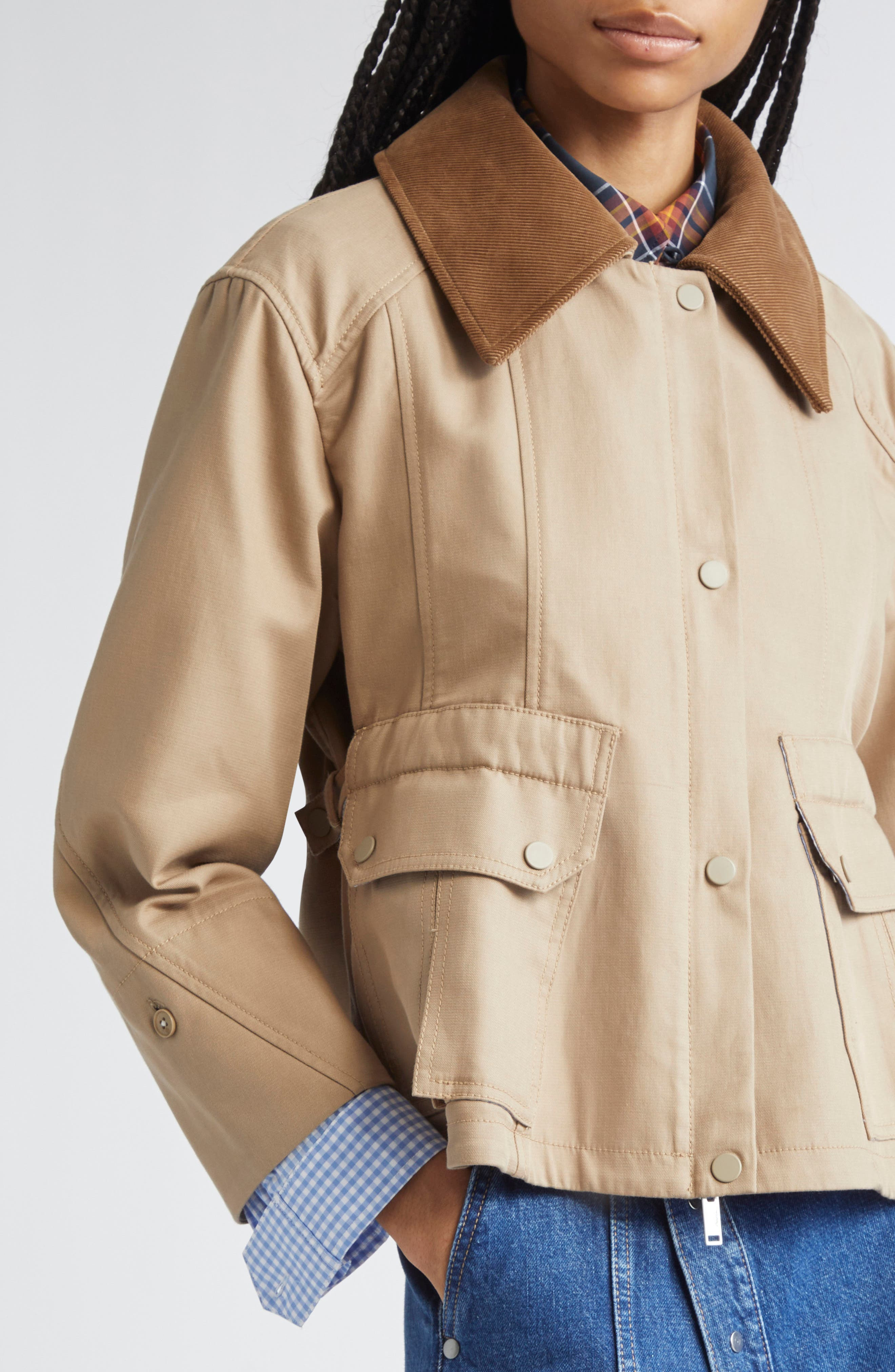 3.1 Phillip Lim Crop Barn Jacket in Praline Multi at Nordstrom - 6