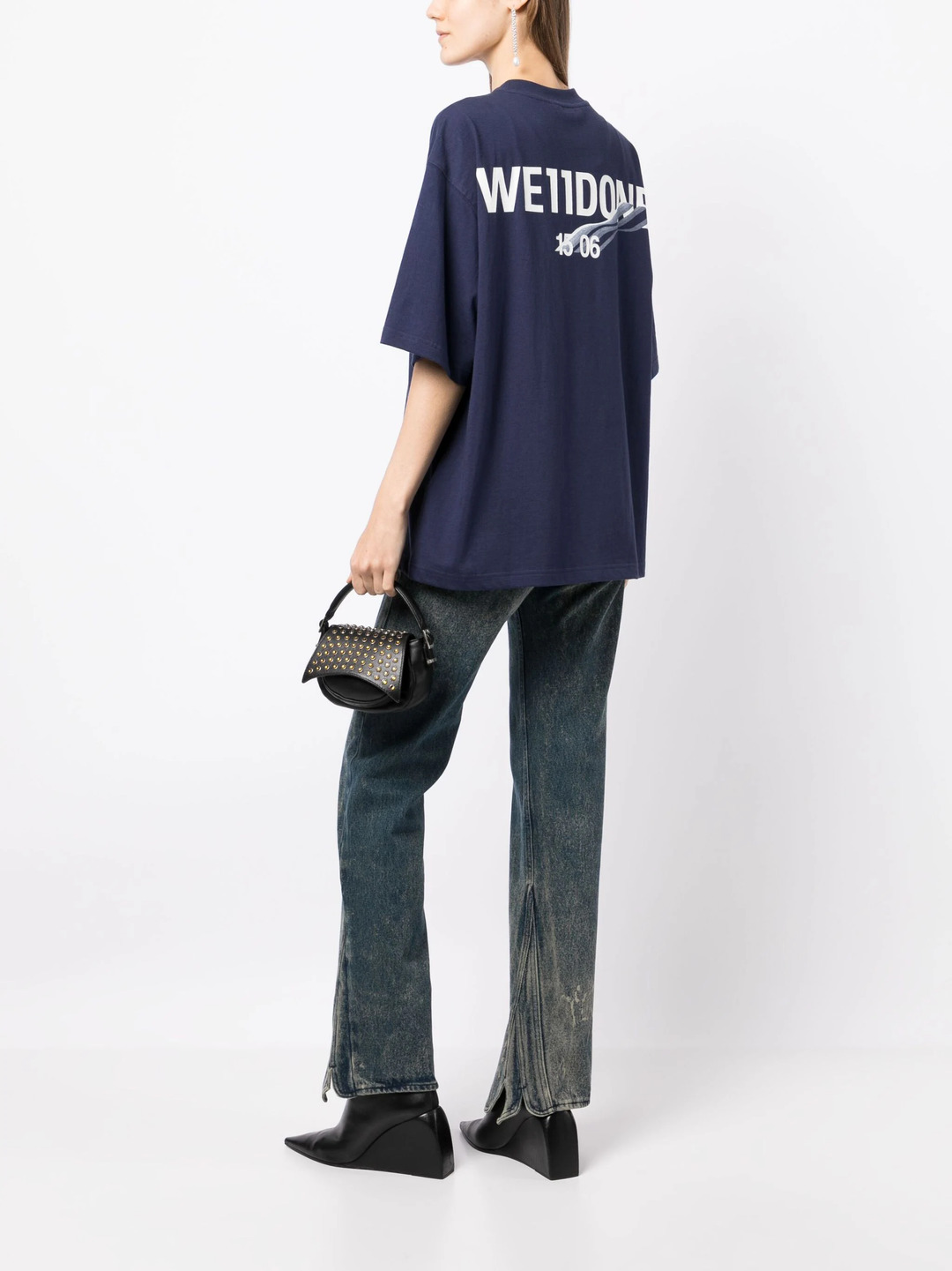 Navy Wave Logo Short-Sleeved Tee - 2