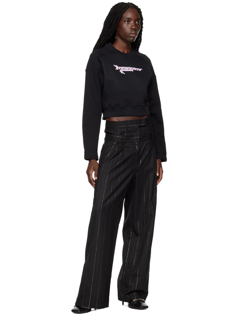 MSGM Black Graphic Sweatshirt outlook