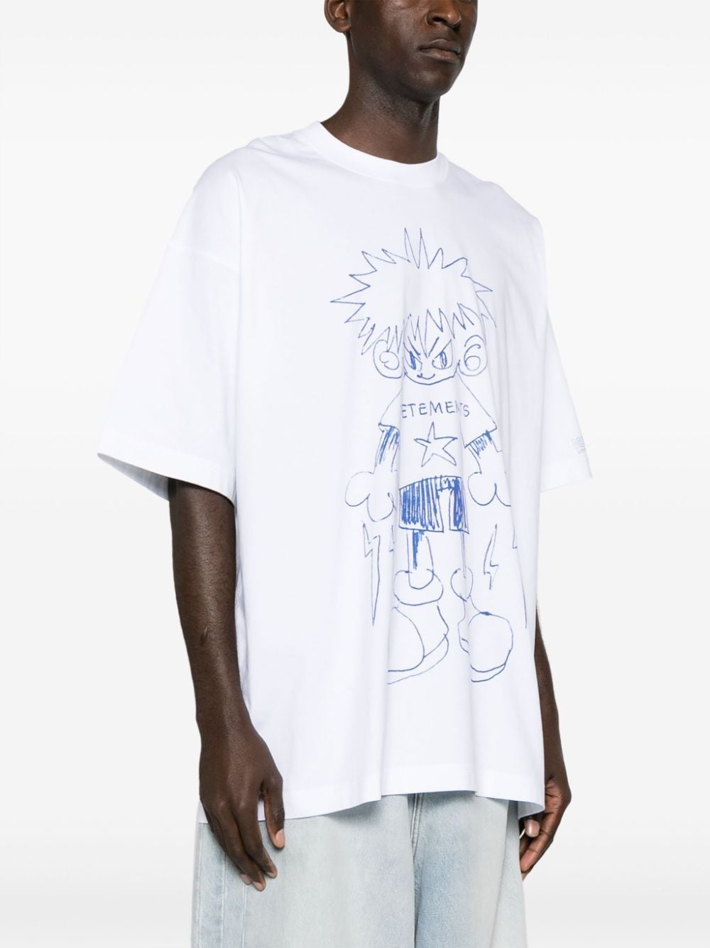 doodle-print T-shirt - 4