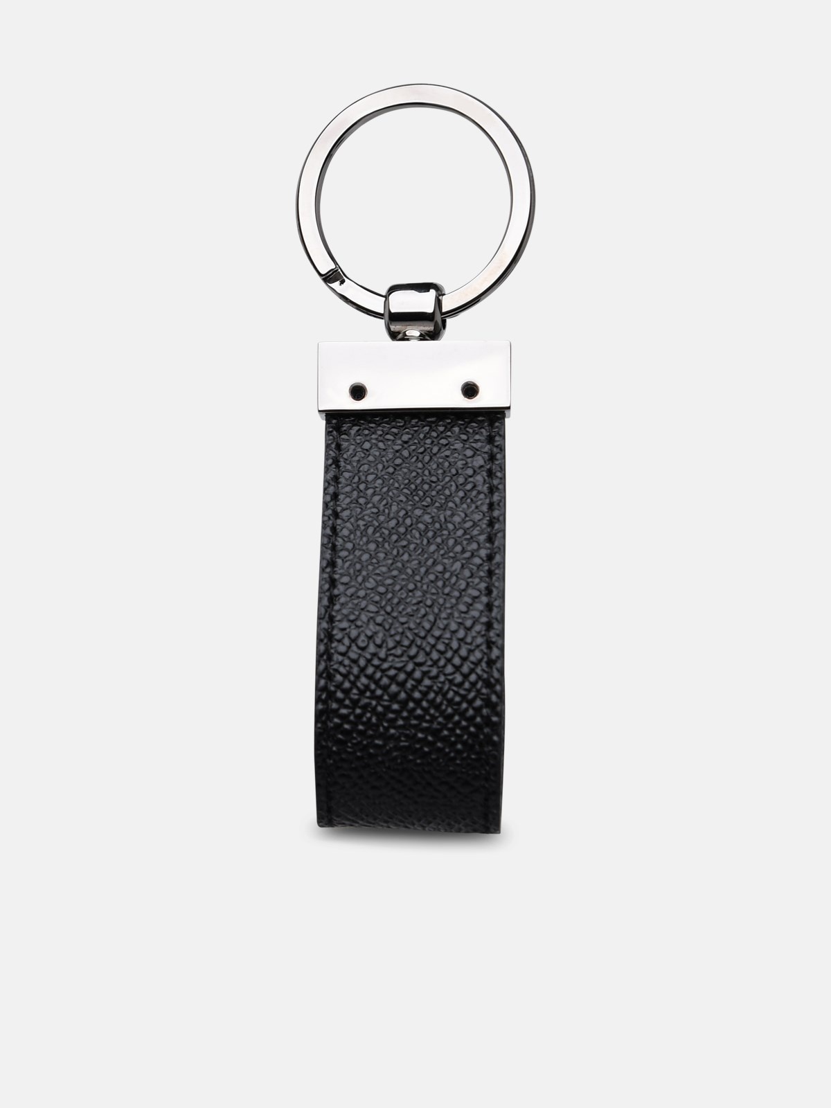 BLACK LEATHER DAUPHINE KEYRING - 3