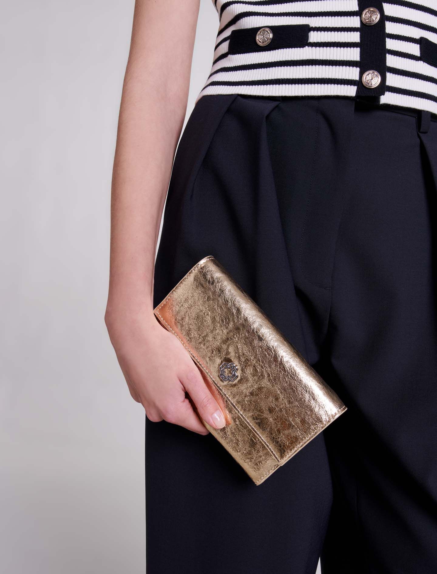 Leather clutch bag with chain - 6