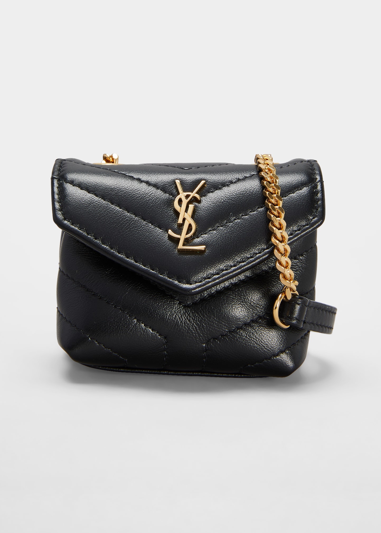 SAINT LAURENT Loulou YSL Micro Airpods Case Holder | neimanmarcus |  REVERSIBLE