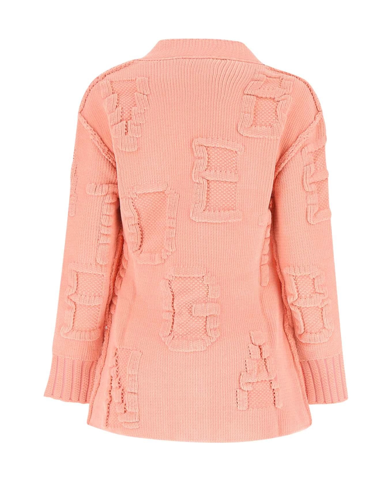Pink Chenille Cardigan - 2