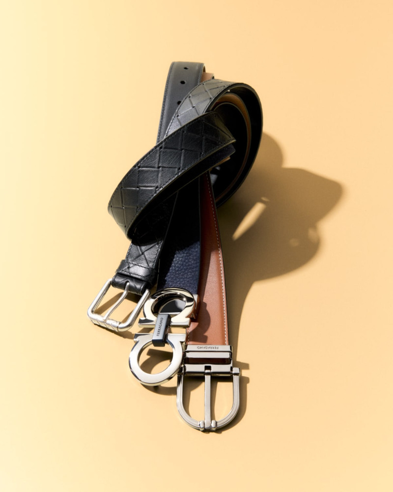 FERRAGAMO Men's Gancini Adjustable Suede Belt outlook