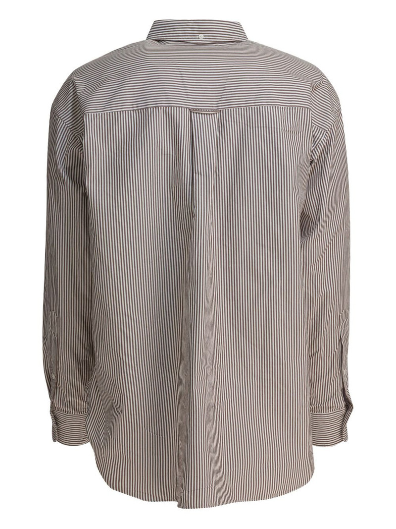 BEAMS PLUS Lisa striped chest-pocket shirt outlook