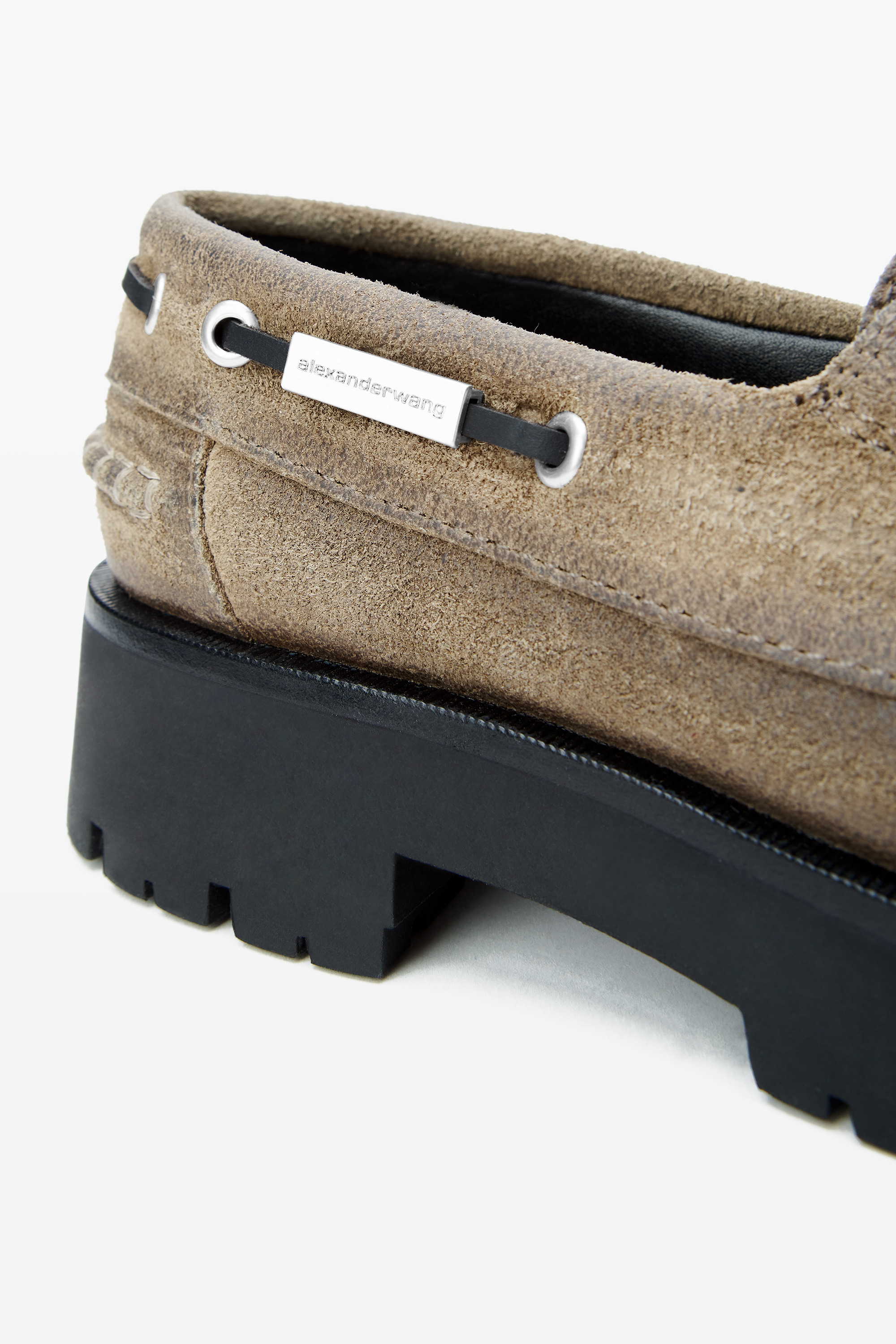 beige waxed suede carson boat loafers - 3